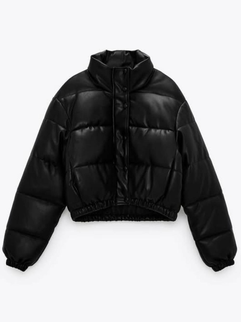 Zara faux leather puffer jacket